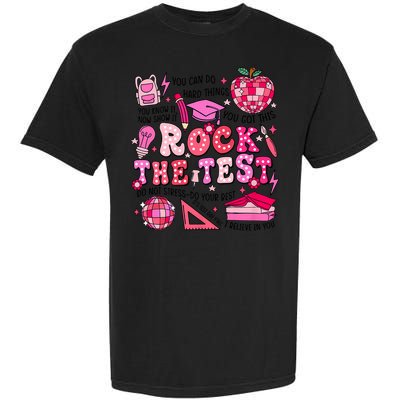 Rock The Test Testing Day Don't Stress Do Your Best Teach.er Garment-Dyed Heavyweight T-Shirt