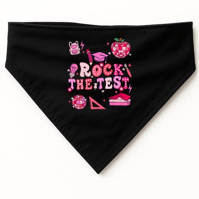 Rock The Test Testing Day Don't Stress Do Your Best Teach.er USA-Made Doggie Bandana