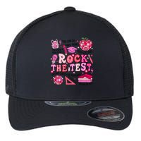 Rock The Test Testing Day Don't Stress Do Your Best Teach.er Flexfit Unipanel Trucker Cap