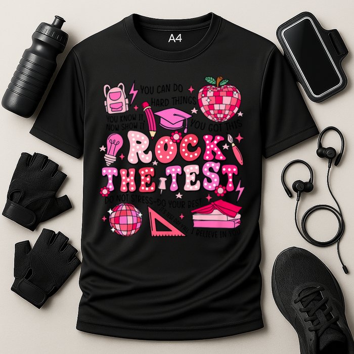 Rock The Test Testing Day Don't Stress Do Your Best Teach.er Performance Shirt