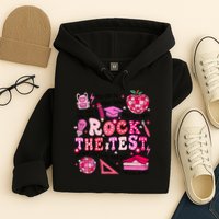 Rock The Test Testing Day Don't Stress Do Your Best Teach.er Hoodie