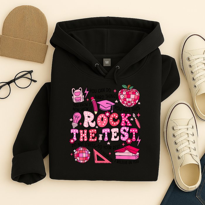 Rock The Test Testing Day Don't Stress Do Your Best Teach.er Hoodie