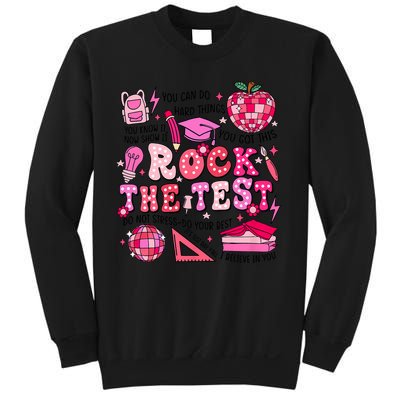 Rock The Test Testing Day Don't Stress Do Your Best Teach.er Sweatshirt