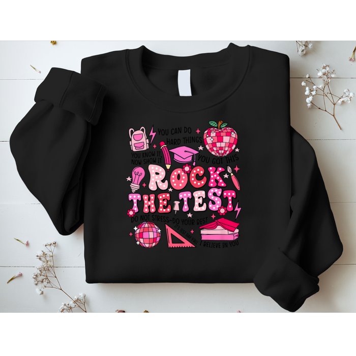 Rock The Test Testing Day Don't Stress Do Your Best Teach.er Sweatshirt