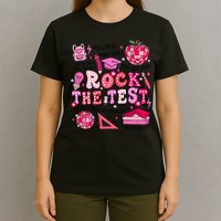 Rock The Test Testing Day Don't Stress Do Your Best Teach.er T-Shirt