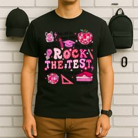 Rock The Test Testing Day Don't Stress Do Your Best Teach.er T-Shirt