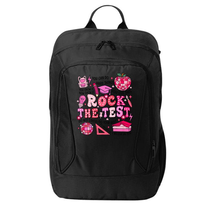 Rock The Test Testing Day Don't Stress Do Your Best Teach.er City Backpack