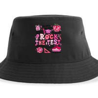 Rock The Test Testing Day Don't Stress Do Your Best Teach.er Sustainable Bucket Hat