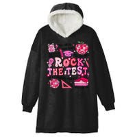 Rock The Test Testing Day Don't Stress Do Your Best Teach.er Hooded Wearable Blanket