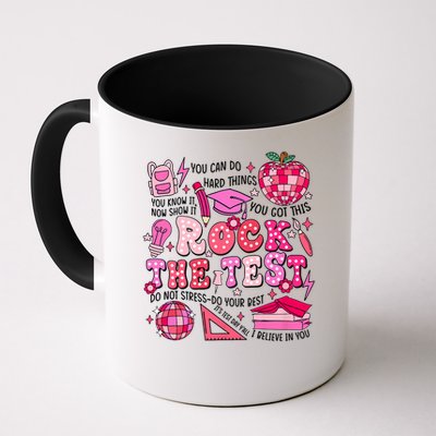 Rock The Test Testing Day Don't Stress Do Your Best Teach.er Mug