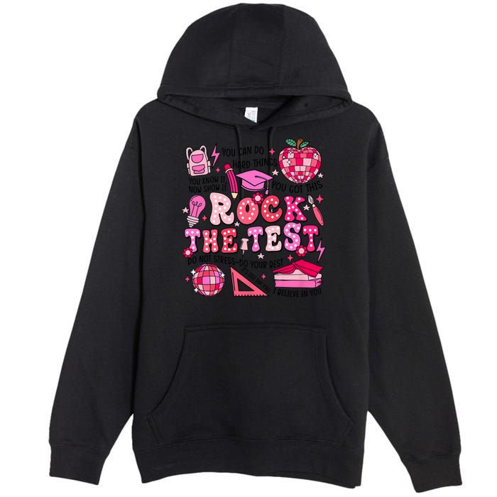 Rock The Test Testing Day Don't Stress Do Your Best Teach.er Premium Pullover Hoodie
