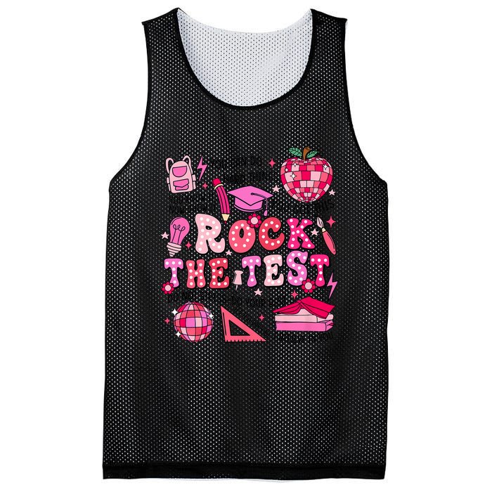 Rock The Test Testing Day Don't Stress Do Your Best Teach.er Mesh Reversible Basketball Jersey Tank