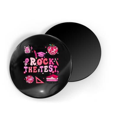 Rock The Test Testing Day Don't Stress Do Your Best Teach.er Magnet