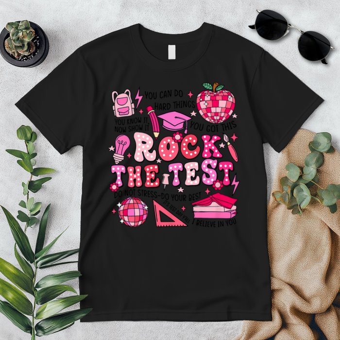 Rock The Test Testing Day Don't Stress Do Your Best Teach.er Premium T-Shirt