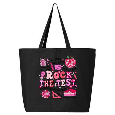 Rock The Test Testing Day Don't Stress Do Your Best Teach.er 25L Jumbo Tote