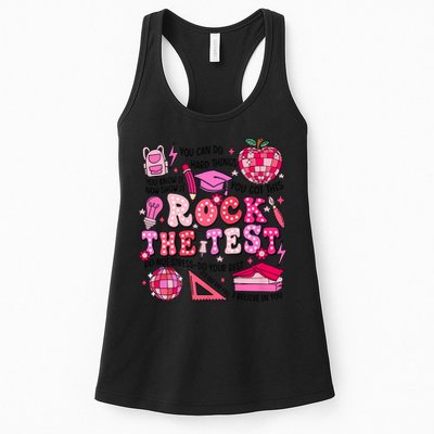Rock The Test Testing Day Don't Stress Do Your Best Teach.er Womens Tank Top