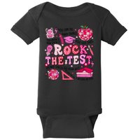 Rock The Test Testing Day Don't Stress Do Your Best Teach.er Baby Bodysuit