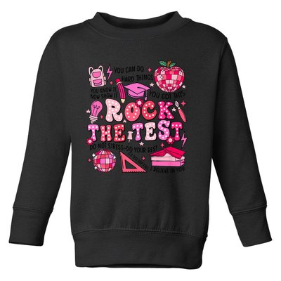 Rock The Test Testing Day Don't Stress Do Your Best Teach.er Toddler Sweatshirt