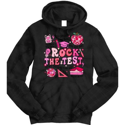 Rock The Test Testing Day Don't Stress Do Your Best Teach.er Tie Dye Hoodie