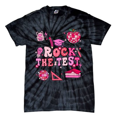 Rock The Test Testing Day Don't Stress Do Your Best Teach.er Tie-Dye T-Shirt