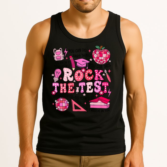 Rock The Test Testing Day Don't Stress Do Your Best Teach.er Tank Top