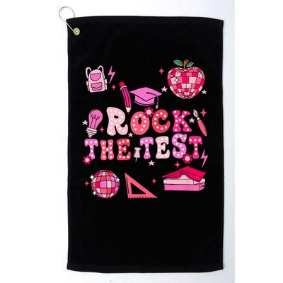 Rock The Test Testing Day Don't Stress Do Your Best Teach.er Golf Towel