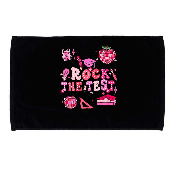 Rock The Test Testing Day Don't Stress Do Your Best Teach.er Microfiber Hand Towel