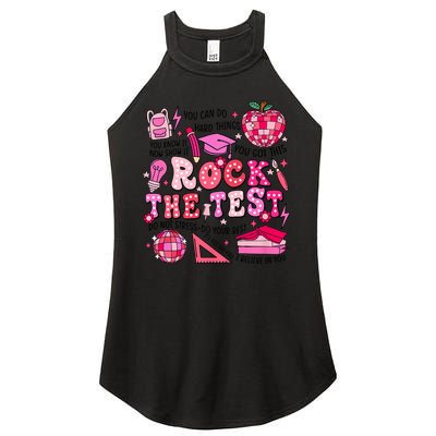 Rock The Test Testing Day Don't Stress Do Your Best Teach.er Women's Perfect Tri Rocker Tank