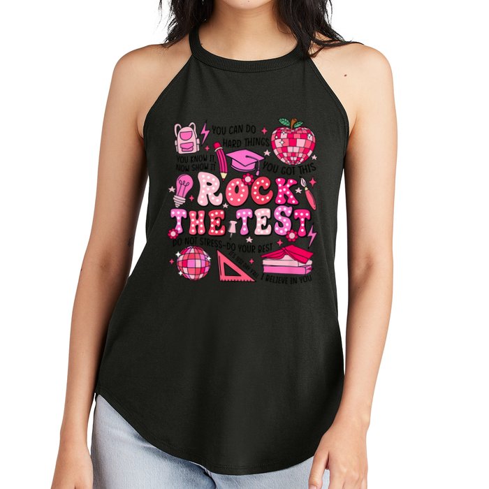 Rock The Test Testing Day Don't Stress Do Your Best Teach.er Women's Perfect Tri Rocker Tank