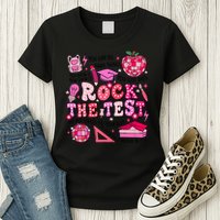 Rock The Test Testing Day Don't Stress Do Your Best Teach.er Womens T-Shirt