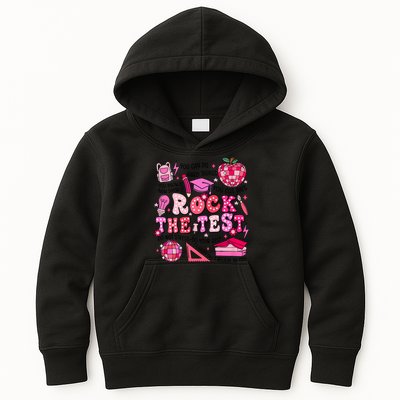 Rock The Test Testing Day Don't Stress Do Your Best Teach.er Kids Hoodie