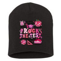 Rock The Test Testing Day Don't Stress Do Your Best Teach.er Short Acrylic Beanie