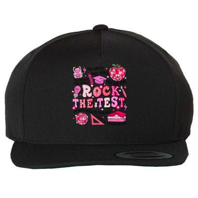 Rock The Test Testing Day Don't Stress Do Your Best Teach.er Wool Snapback Cap