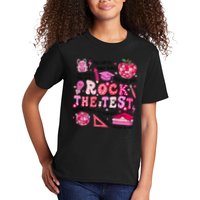 Rock The Test Testing Day Don't Stress Do Your Best Teach.er Kids T-Shirt