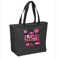 Rock The Test Testing Day Don't Stress Do Your Best Teach.er Zip Tote Bag