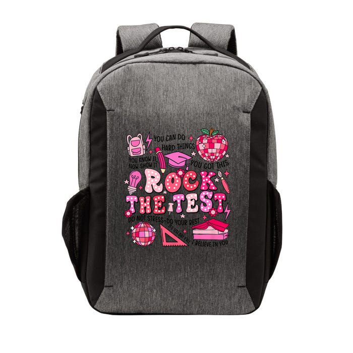 Rock The Test Testing Day Don't Stress Do Your Best Teach.er Vector Backpack
