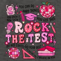 Rock The Test Testing Day Don't Stress Do Your Best Teach.er Vector Backpack