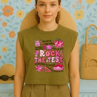 Rock The Test Testing Day Don't Stress Do Your Best Teach.er Garment-Dyed Women's Muscle Tee