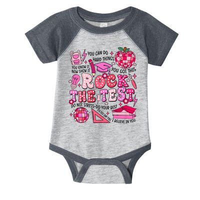 Rock The Test Testing Day Don't Stress Do Your Best Teach.er Infant Baby Jersey Bodysuit