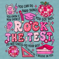 Rock The Test Testing Day Don't Stress Do Your Best Teach.er Sueded Cloud Jersey T-Shirt