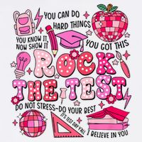Rock The Test Testing Day Don't Stress Do Your Best Teach.er Garment-Dyed Sweatshirt