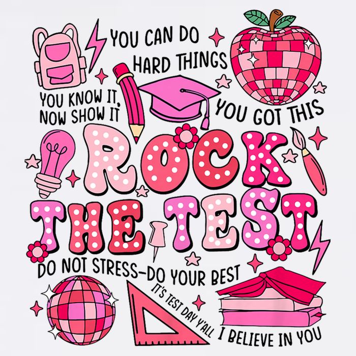 Rock The Test Testing Day Don't Stress Do Your Best Teach.er Garment-Dyed Sweatshirt