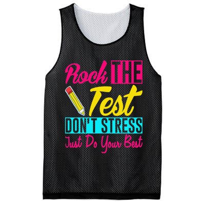 Rock The Test Dont Stress Just Do Your Best Testing Day Mesh Reversible Basketball Jersey Tank
