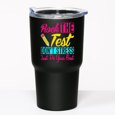 Rock The Test Dont Stress Just Do Your Best Testing Day Tumbler