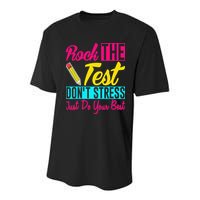 Rock The Test Dont Stress Just Do Your Best Testing Day Youth Performance Sprint T-Shirt