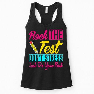 Rock The Test Dont Stress Just Do Your Best Testing Day Womens Tank Top
