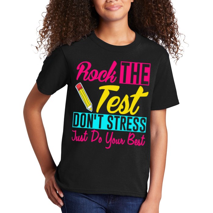Rock The Test Dont Stress Just Do Your Best Testing Day Kids T-Shirt