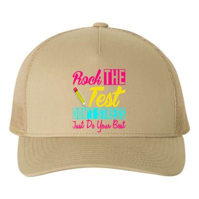Rock The Test Dont Stress Just Do Your Best Testing Day Yupoong Adult 5-Panel Trucker Hat
