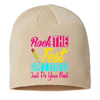Rock The Test Dont Stress Just Do Your Best Testing Day Sustainable Beanie