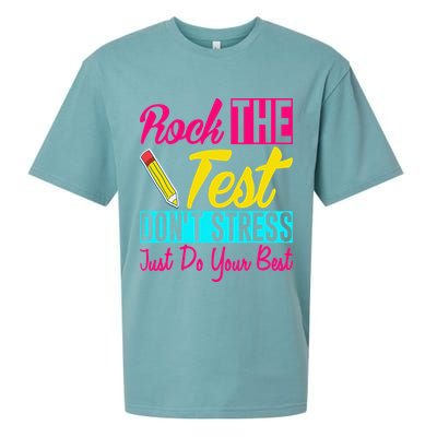 Rock The Test Dont Stress Just Do Your Best Testing Day Sueded Cloud Jersey T-Shirt